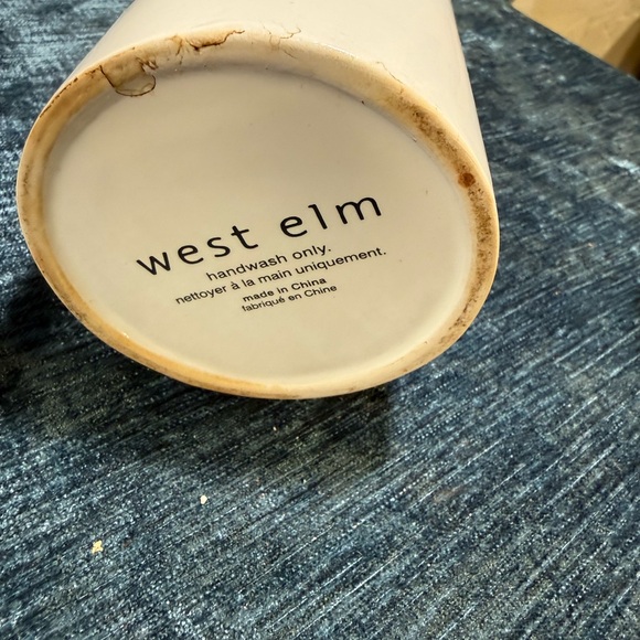 West Elm White Ceramic Jar with Pig Lid - Picture 2 of 2